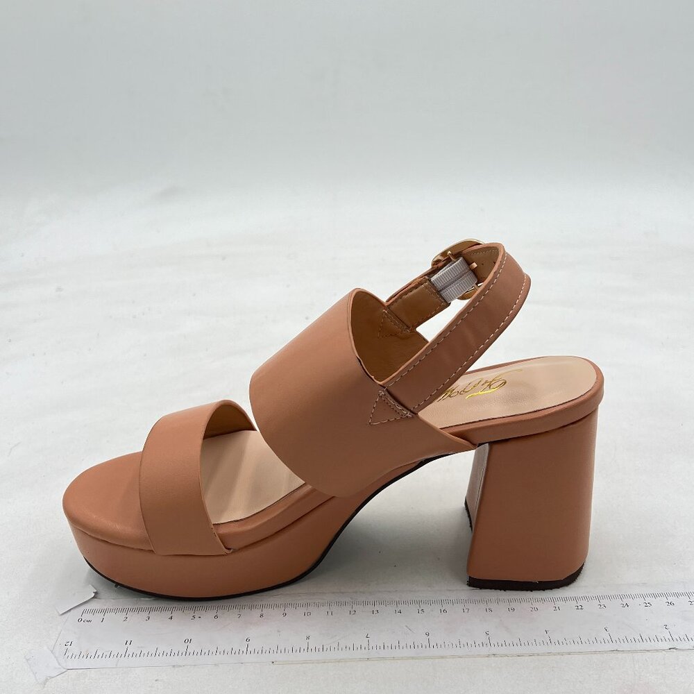 FOWT Women Open Toe Ankle Strap Platform Chunky Block High Heeled Sandal